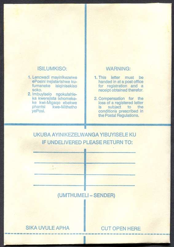 Transkei - Postal Stationary - Registered Cover