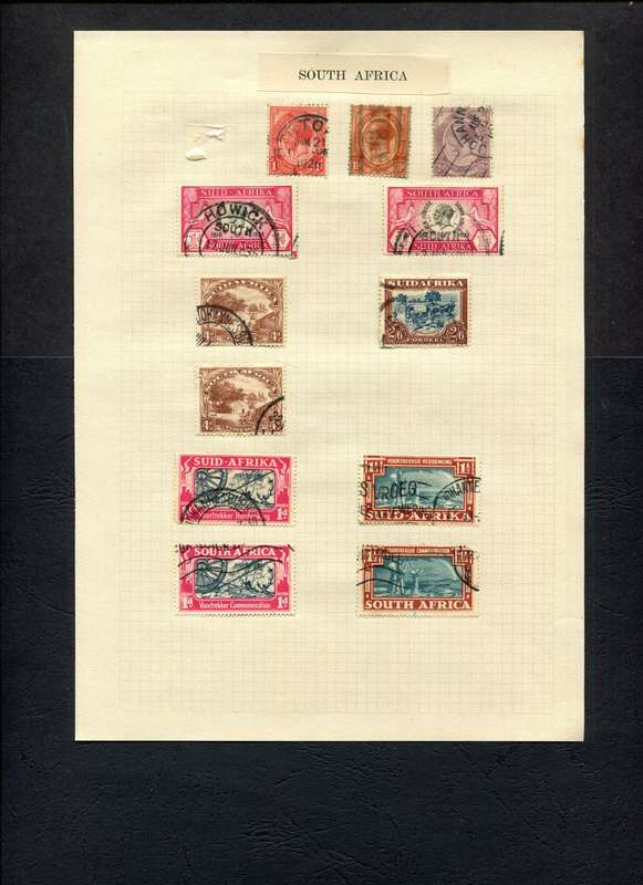 Union of SA - 12 Stamps Mounted on Old Album Page