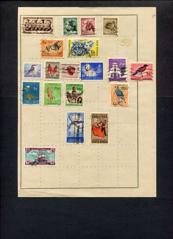 South Africa - 19 Stamps Mounted on Old Album Page