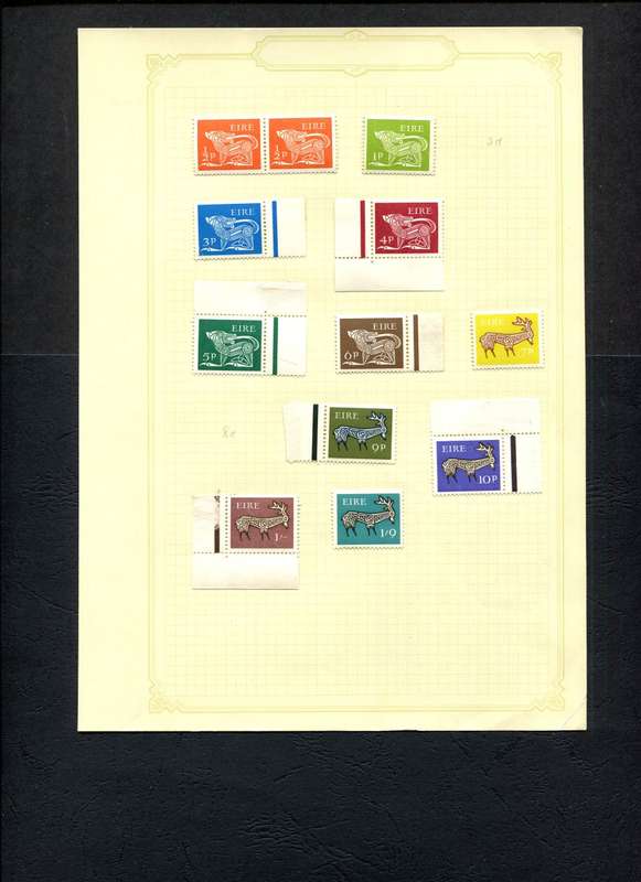 Ireland - 12 Stamps Mounted on Old Album Page