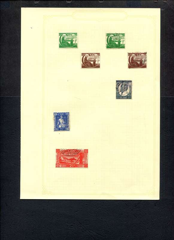 Ireland - 7 Stamps Mounted on Old Album Page