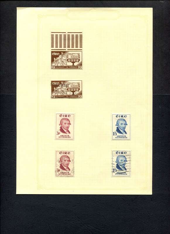 Ireland - 6 Stamps Mounted on Old Album Page