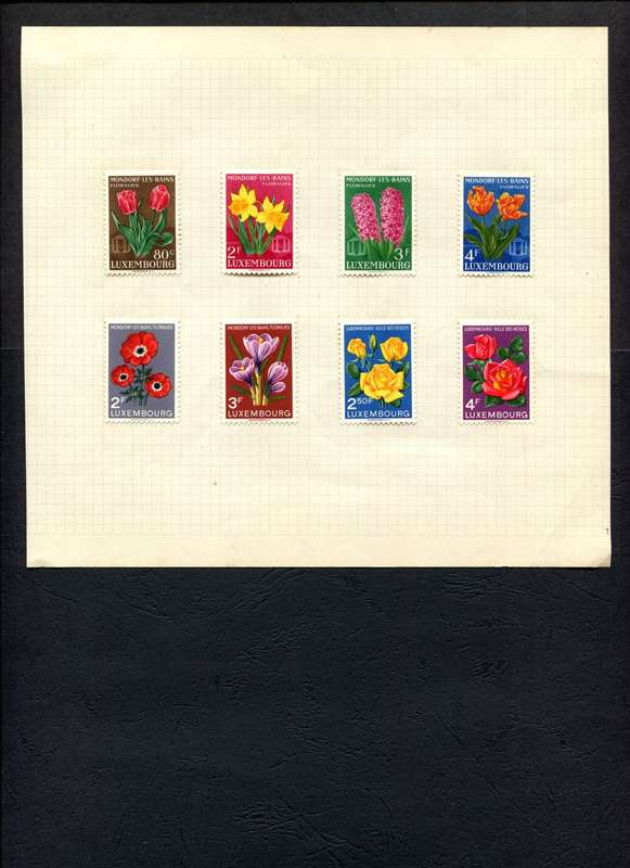 Luxembourg - 8 Stamps Mounted on Old Album Page