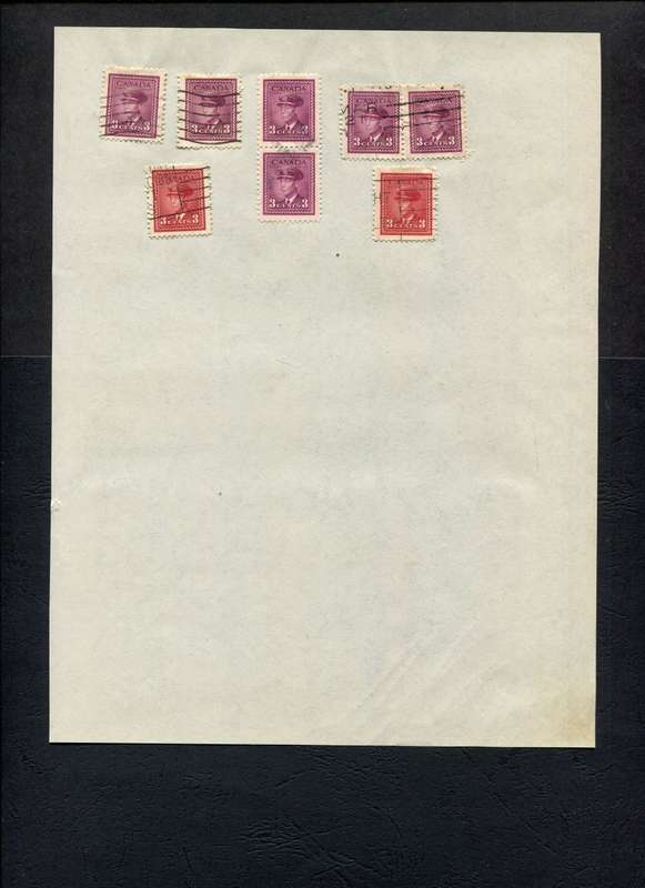 Canada - 8 Stamps Mounted on Old Album Page
