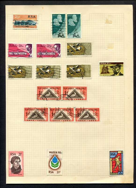 South Africa - 18 Stamps Mounted on Old Album Page