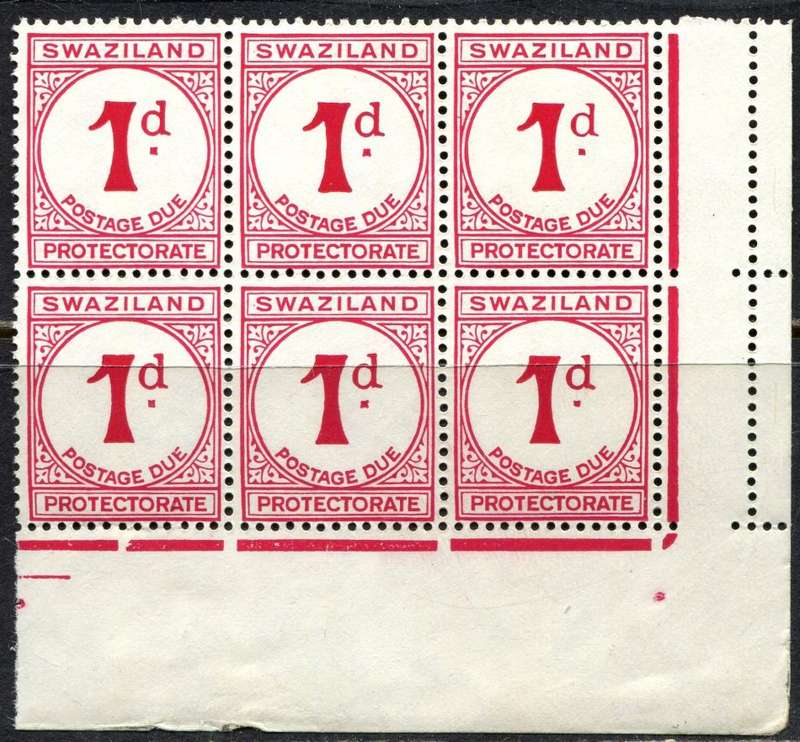 Swaziland  - Postage Due - 1951 - MNH - Water Mark Error St. Edward's Crown - Arrows Att. to Back
