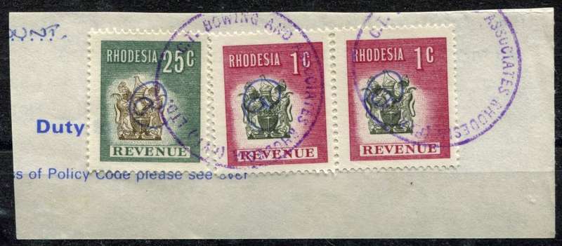 Rhodesia - Revenue  Used on Piece