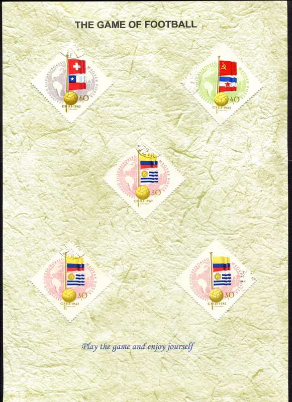 Sport - 99 Stamps on 20 A4 (297 x 210 mm) Presentation Pages About The Game of Football (Soccer)