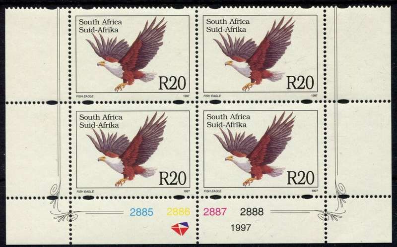 RSA - Control Block of 4 - Birds - 1997 - MNH