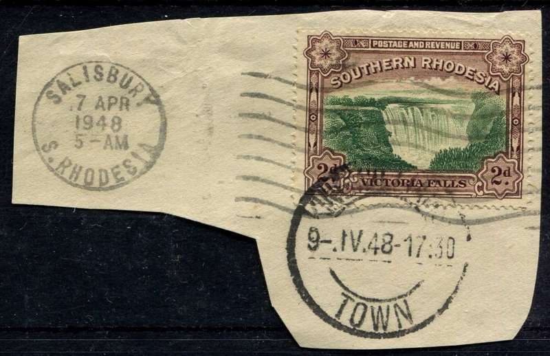 Southern Rhodesia - Perf. 14 - 1935 - Used on Piece