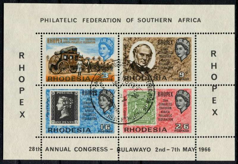 Rhodesia - Miniature Sheet - 1966 - Left Side and Top  Imperforated - CTO