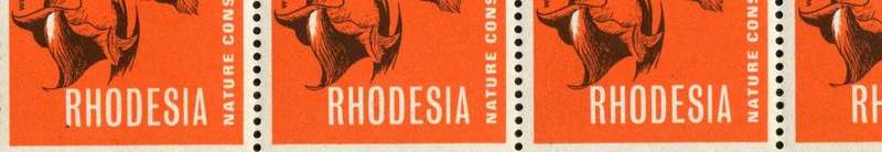 Rhodesia - Strip of 6 - Petal Flaw 3de and 6th Stamp From the Left - 1967 - MNH