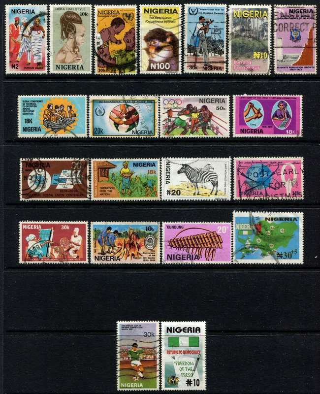 Nigeria - Bulk Lot of 21 Stamps - Used