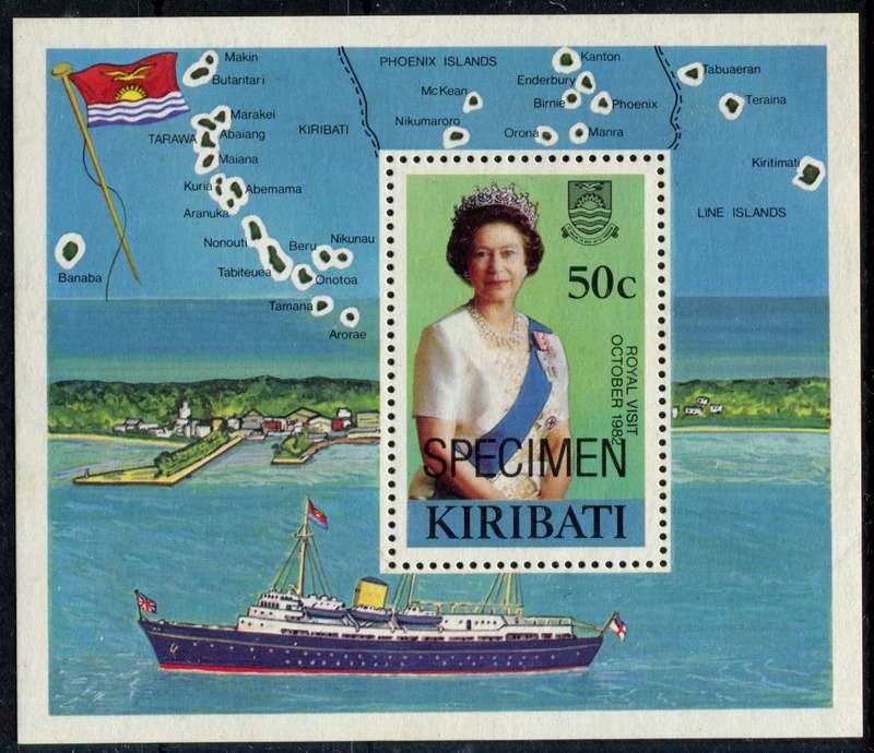 Kiribati - Miniature Sheet Overprinted Specimen - 1982 - MNH