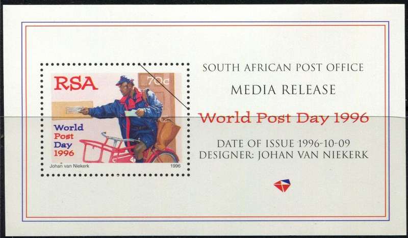 RSA - Miniature Sheet - Cinderella - Press Release - 1996 - MNH