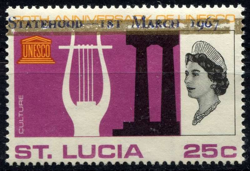 St. Lucia - 1967 - MNH - Overprint in Blue