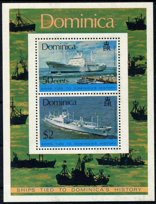 Dominica - Miniature Sheet - Transportation/Ships - 1975 - MNH