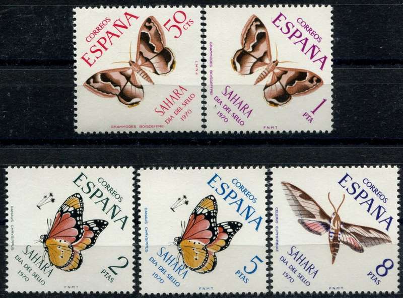 Spanish Colonies - Sahara - Butterflies and Moths - 1970 - MNH
