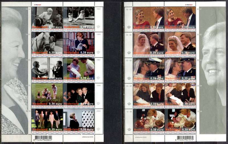 Netherlands - 2 Sheets of 10 - 2004 - MNH - Right hand Sheet Bend in the Margin