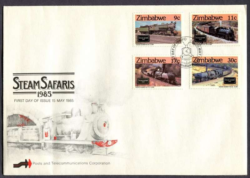 Zimbabwe - FDC - Trains - 1985