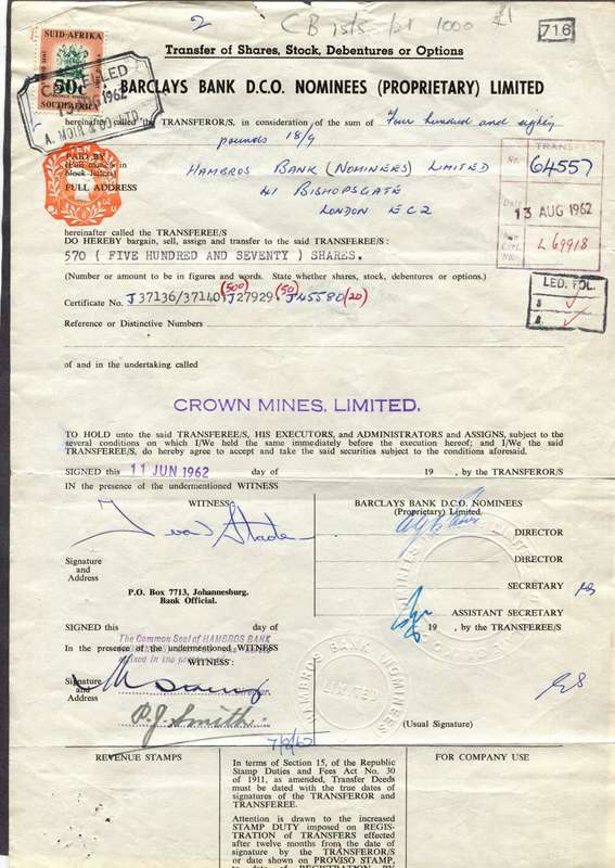 RSA - Revenue Document - 50c Stamp with Afrikaans on Both Sides
