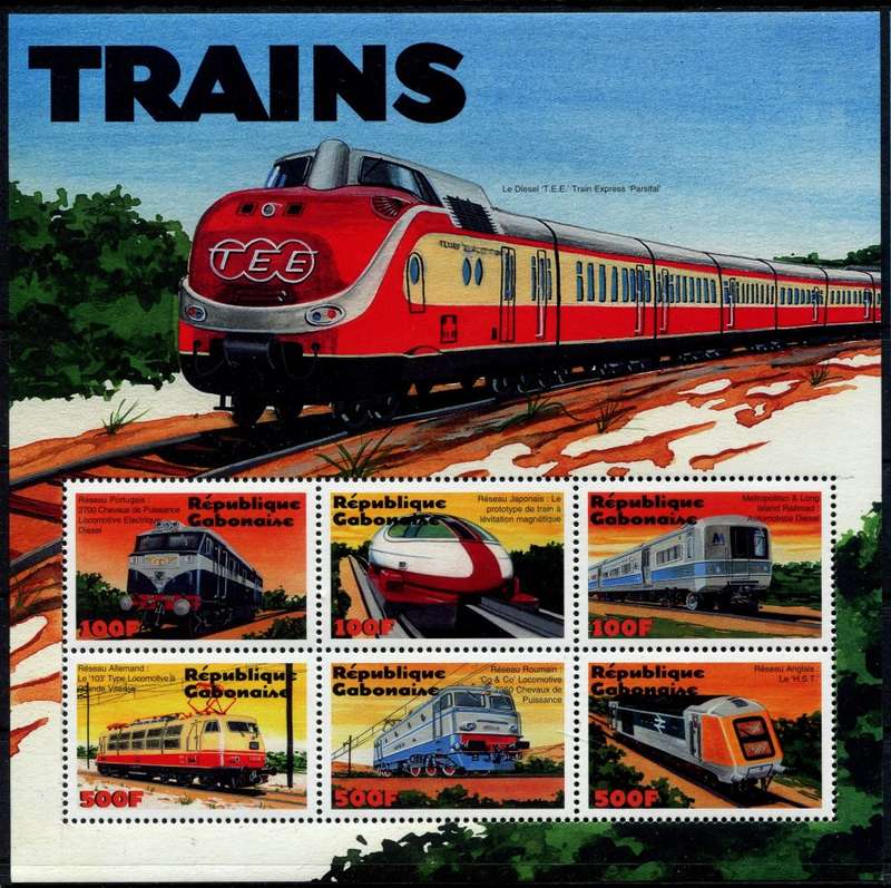Gabon - Miniature Sheet - Transportation/Trains - 2000 - MNH