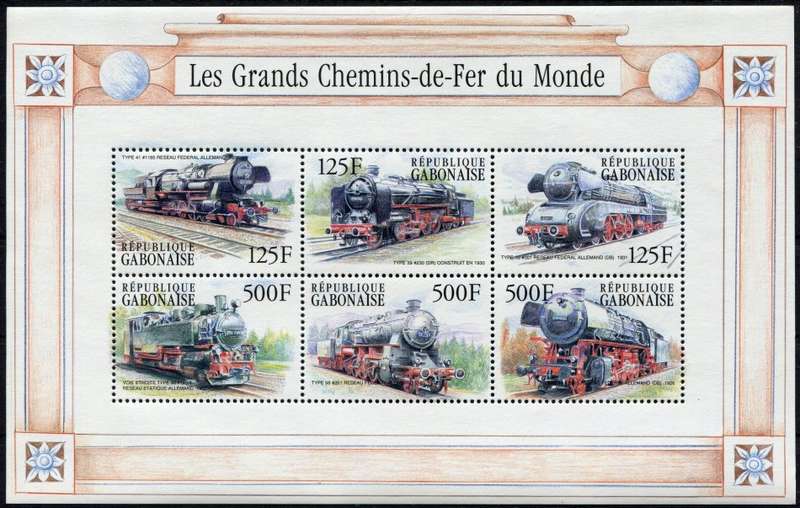 Gabon - Miniature Sheet - Transportation/Trains - 2000 - MNH