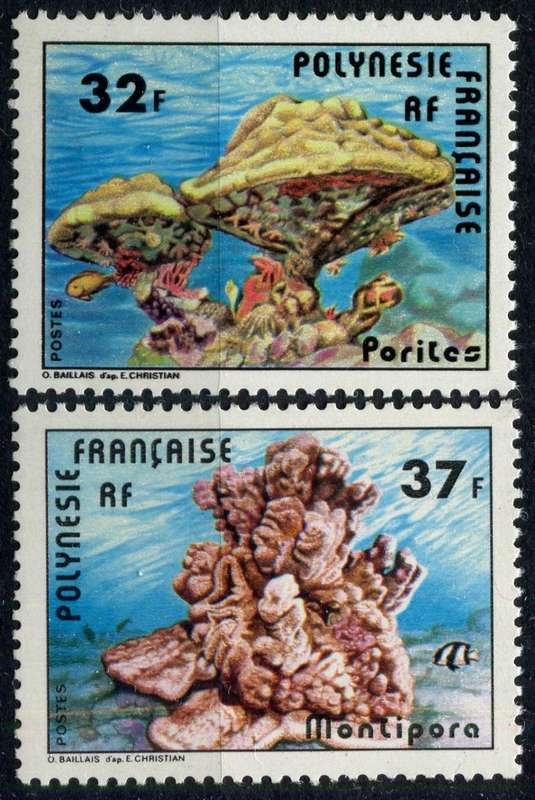 French Polynesia - Water Life - Corals - 1977 - MNH