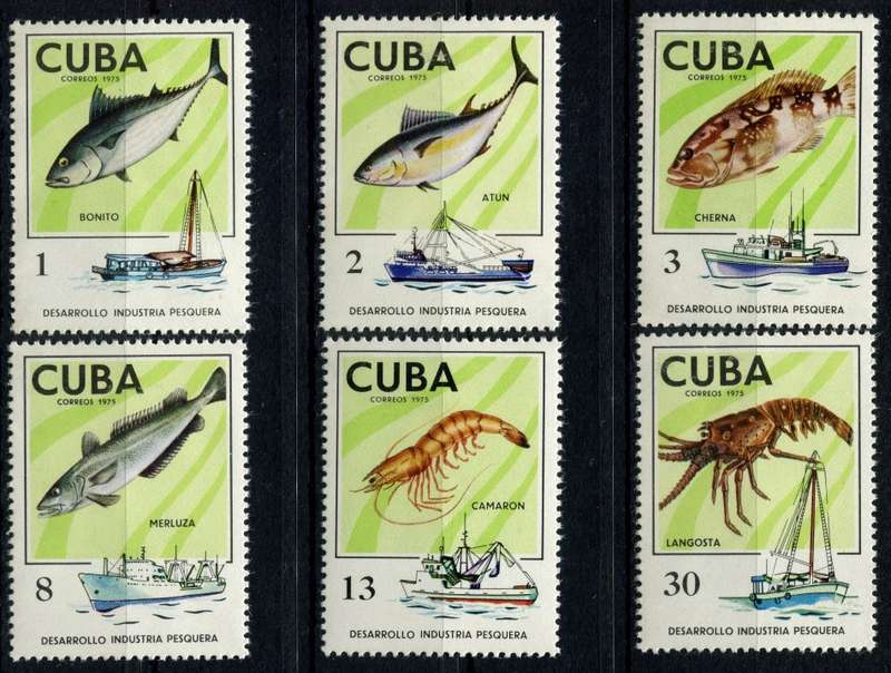 Cuba - Water Life - Fish/Crustacean/Ships - 1975 - MNH