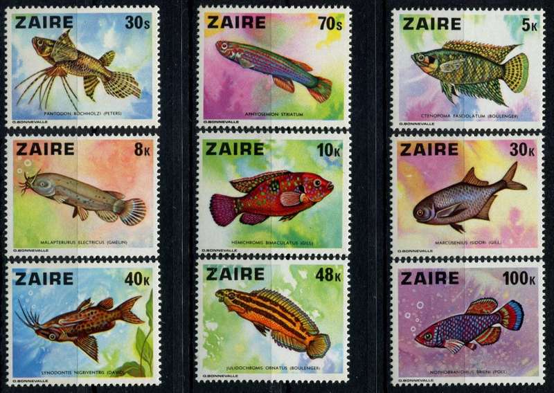 Zaire - Water Life - Fish - 1978 - MNH