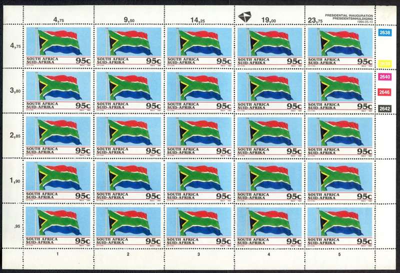 RSA - Nelson Mandela - Presidential Inauguration - Set of 4 Full Sheets of 25 - 1994 - MNH