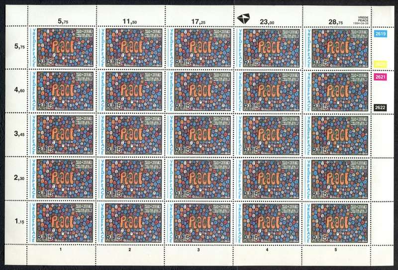 RSA - Peace - Set of 4 Full Sheets of 25 - 1994 - MNH