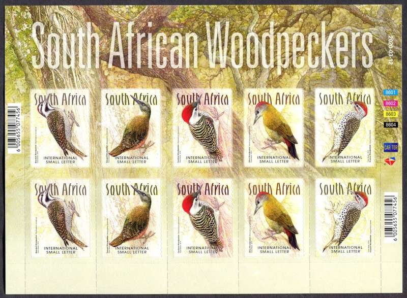 RSA - Birds/Woodpeckers - Full Sheets of 10 - 2020 - MNH