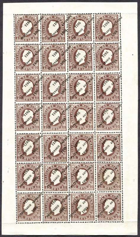 Mozambique - Full Sheet of 28 - 1895 - MNH