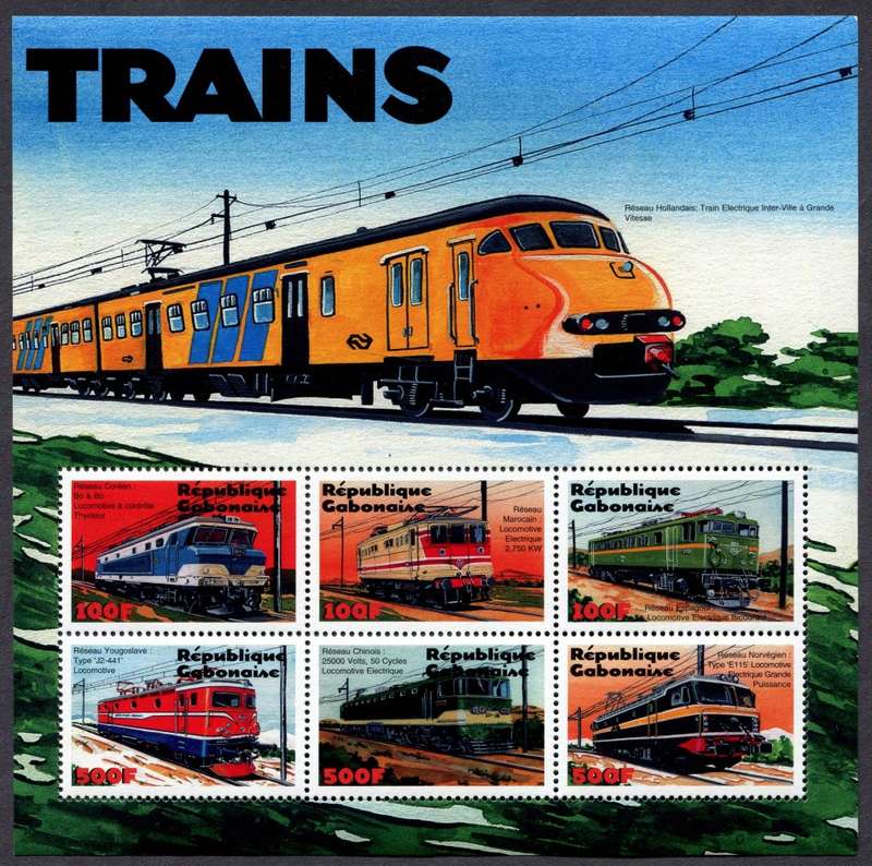 Gabon - Miniature Sheet - Trains - 2000 - MNH