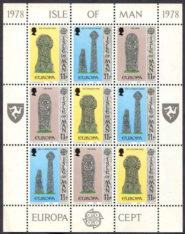 Isle of Man - Full Sheet of 9 - Art - 1978 - MNH
