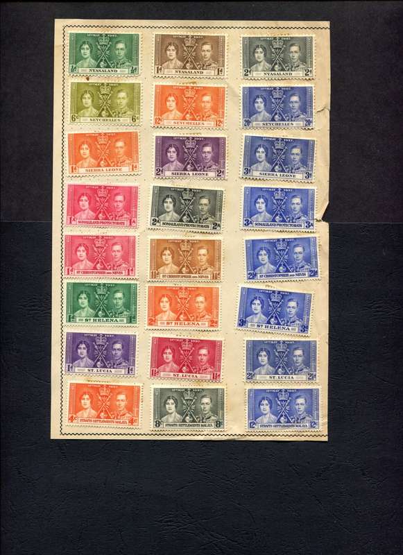 1937 - Coronation - Part Omnibus - Mounted (Hinged) on 6 Old Album Pages - Some Toning