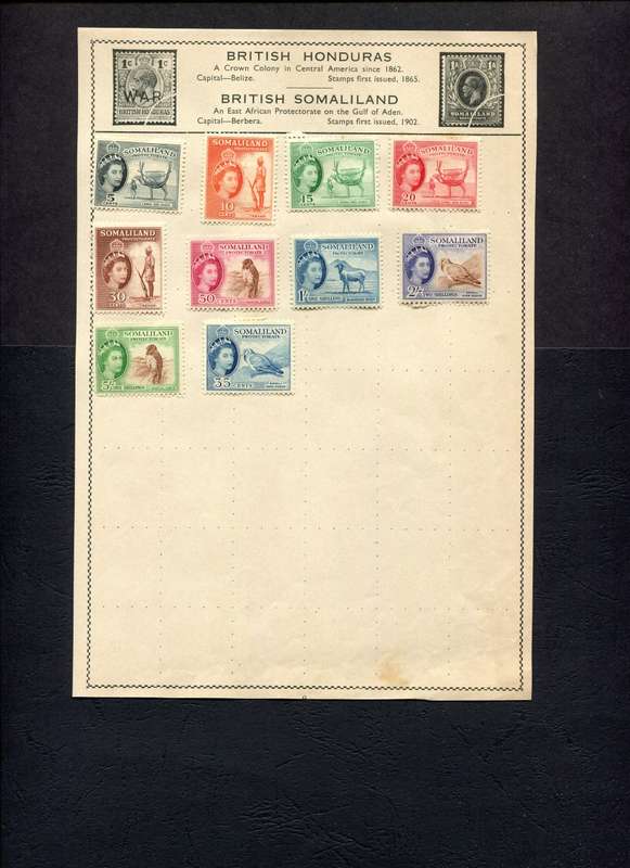 Somalia - 10 Stamps Mounted (Hinged) On Old Album Page