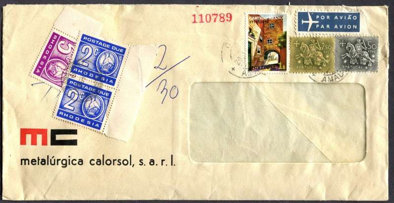 Taxed Cover From Portugal to Rhodesia