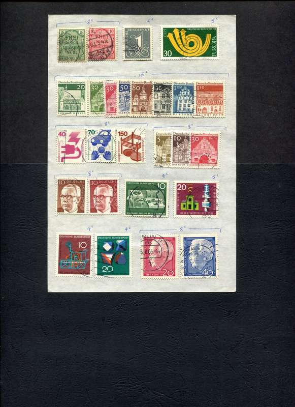 Germany - 26 Stamps Mounted (Hinged) On Old Approval Page