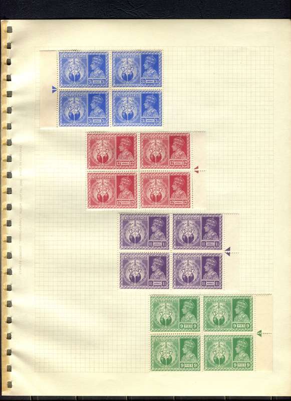 1945/6 Victory - Incomplete Omnibus In 139 Mint + 15 Used Blocks of 4 - Mounted (Hinged) In Album