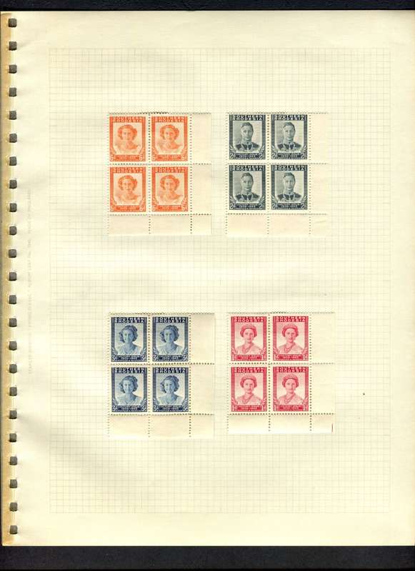 1945/6 Victory - Incomplete Omnibus In 139 Mint + 15 Used Blocks of 4 - Mounted (Hinged) In Album