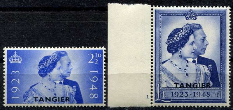 Morocco Agencies - Tangier - Royal Silver Wedding - Set of 2 - 1948 - MM