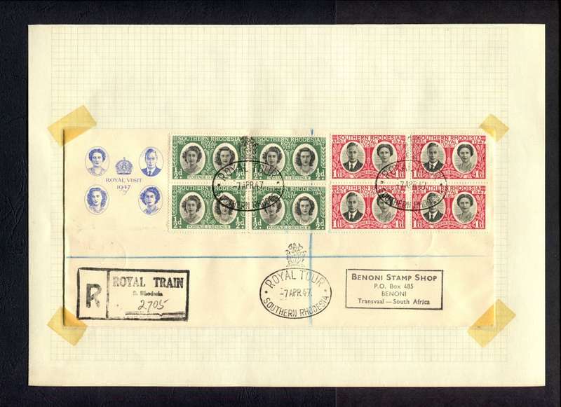 Southern Rhodesia - Royal Train Cover - Mounted with "Selotape" Over Corners On Old Album Page