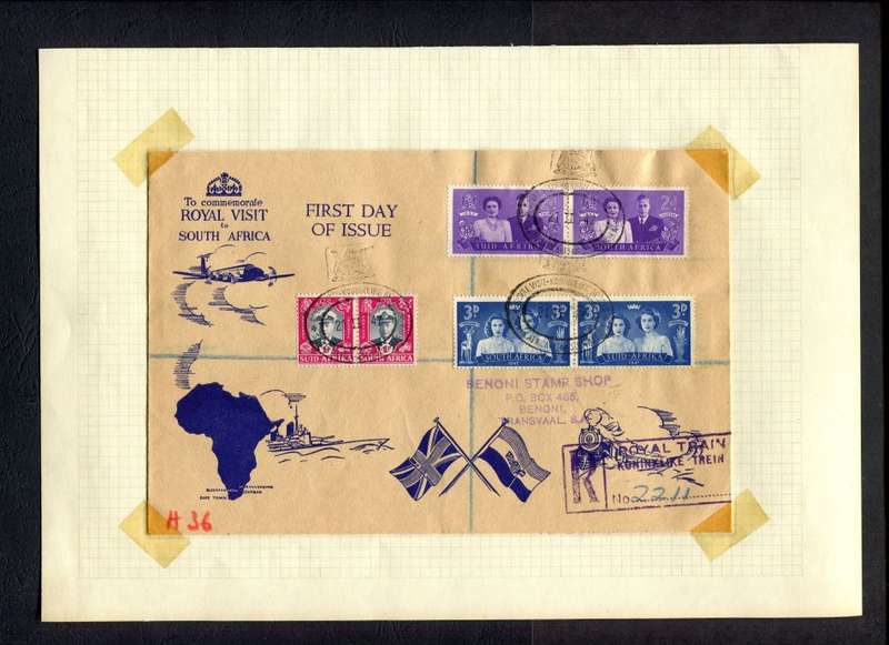 Union of SA - Royal Train Cover - Mounted with "Selotape" Over Corners On Old Album Page