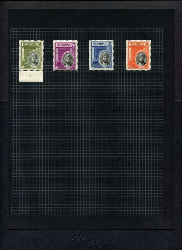 Zanzibar - Set of 4 Stamps Mounted (Hinged) on Old Album Page
