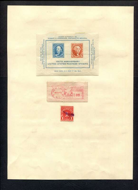 USA - 29 Stamps + 1 Miniature Sheet Mounted (Hinged) On Both Sides Of An Old Album Page