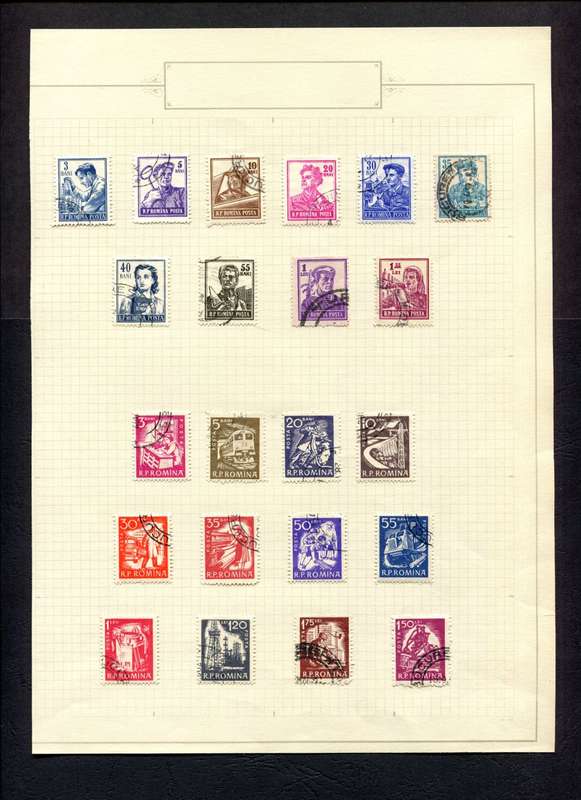 Romania - 22 Stamps Mounted (Hinged) On Old Album Page