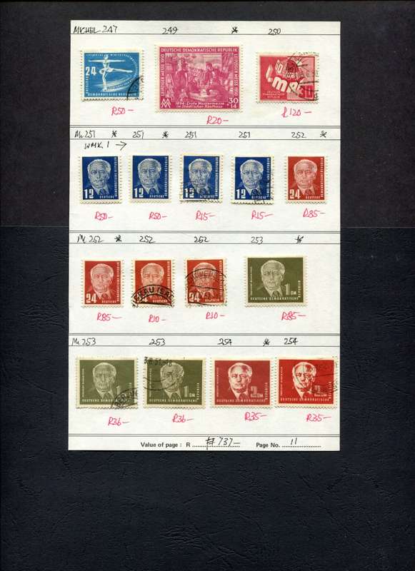Germany - 16 Stamps Mounted On Old Approval Page