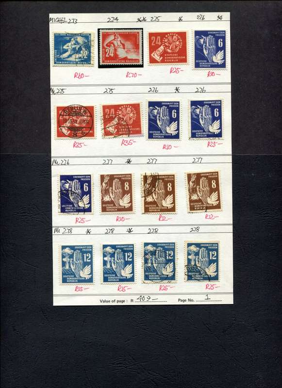 Germany - 16 Stamps Mounted On Old Approval Page